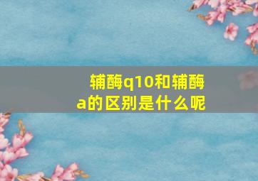 辅酶q10和辅酶a的区别是什么呢