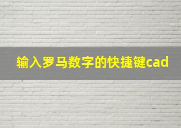 输入罗马数字的快捷键cad