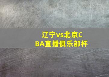 辽宁vs北京CBA直播俱乐部杯