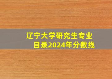 辽宁大学研究生专业目录2024年分数线