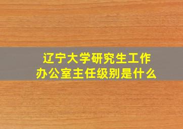 辽宁大学研究生工作办公室主任级别是什么