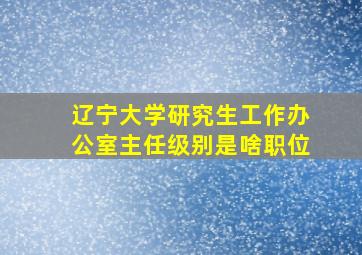 辽宁大学研究生工作办公室主任级别是啥职位