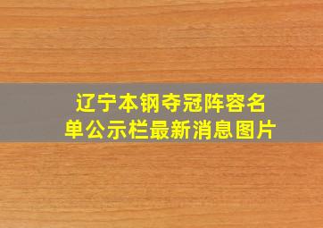 辽宁本钢夺冠阵容名单公示栏最新消息图片