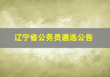 辽宁省公务员遴选公告