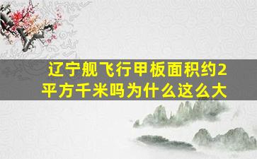 辽宁舰飞行甲板面积约2平方千米吗为什么这么大