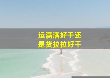 运满满好干还是货拉拉好干