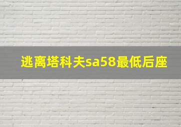 逃离塔科夫sa58最低后座