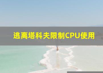 逃离塔科夫限制CPU使用