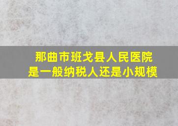 那曲市班戈县人民医院是一般纳税人还是小规模