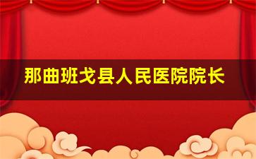 那曲班戈县人民医院院长