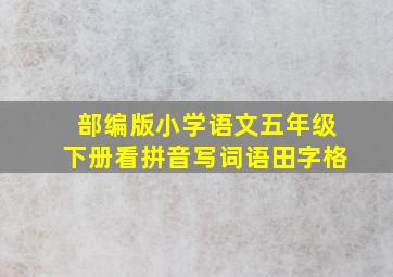 部编版小学语文五年级下册看拼音写词语田字格