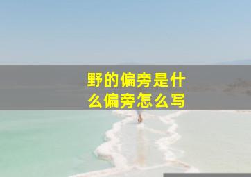 野的偏旁是什么偏旁怎么写