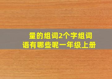 量的组词2个字组词语有哪些呢一年级上册