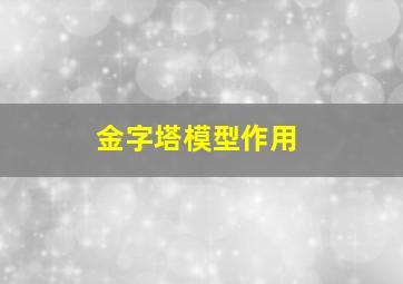 金字塔模型作用