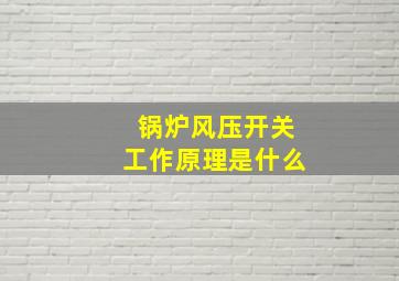 锅炉风压开关工作原理是什么