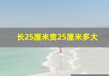 长25厘米宽25厘米多大