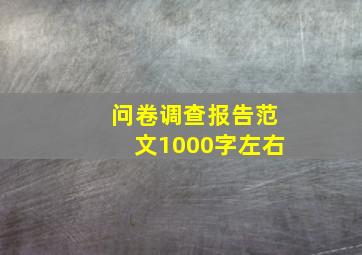 问卷调查报告范文1000字左右