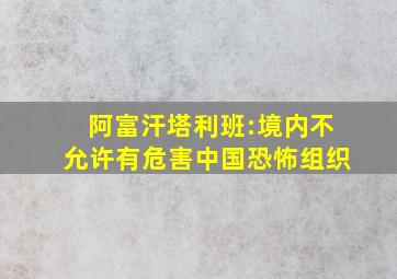 阿富汗塔利班:境内不允许有危害中国恐怖组织