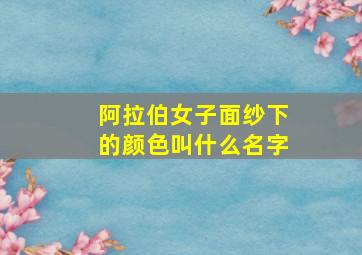 阿拉伯女子面纱下的颜色叫什么名字