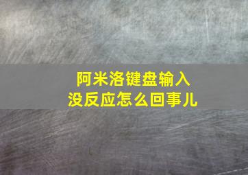 阿米洛键盘输入没反应怎么回事儿