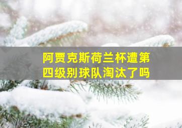 阿贾克斯荷兰杯遭第四级别球队淘汰了吗