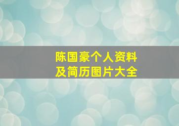 陈国豪个人资料及简历图片大全