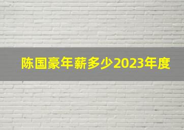 陈国豪年薪多少2023年度