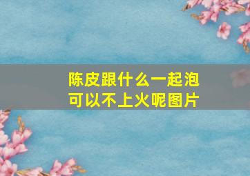 陈皮跟什么一起泡可以不上火呢图片