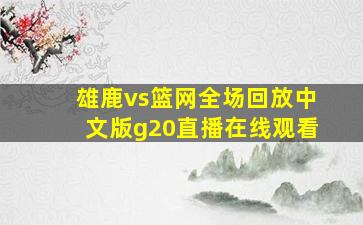 雄鹿vs篮网全场回放中文版g20直播在线观看