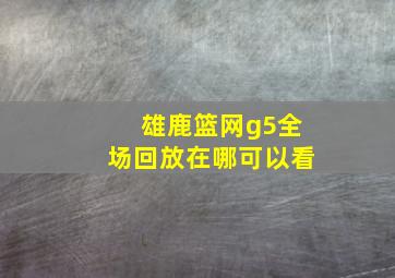 雄鹿篮网g5全场回放在哪可以看