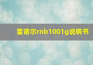 雷诺尔rnb1001g说明书