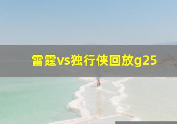 雷霆vs独行侠回放g25