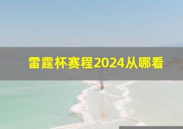 雷霆杯赛程2024从哪看