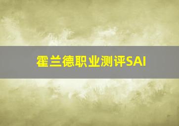 霍兰德职业测评SAI