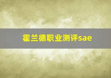 霍兰德职业测评sae