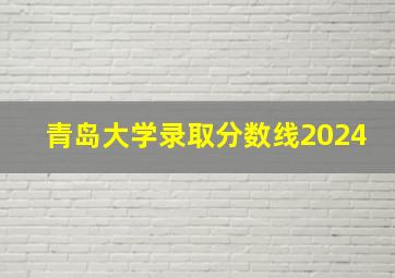 青岛大学录取分数线2024