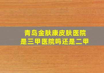 青岛金肤康皮肤医院是三甲医院吗还是二甲