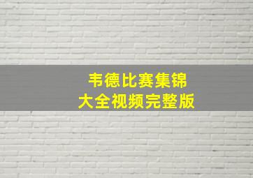 韦德比赛集锦大全视频完整版