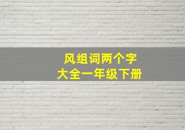 风组词两个字大全一年级下册