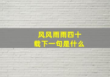 风风雨雨四十载下一句是什么