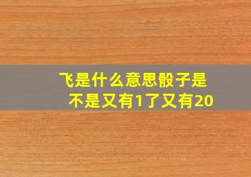 飞是什么意思骰子是不是又有1了又有20