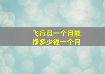 飞行员一个月能挣多少钱一个月