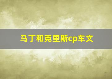 马丁和克里斯cp车文