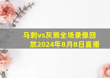 马刺vs灰熊全场录像回放2024年8月8日直播