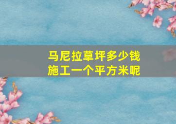 马尼拉草坪多少钱施工一个平方米呢