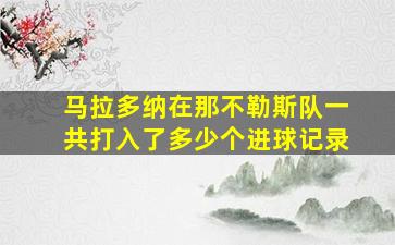 马拉多纳在那不勒斯队一共打入了多少个进球记录