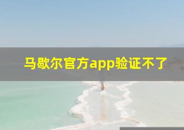 马歇尔官方app验证不了