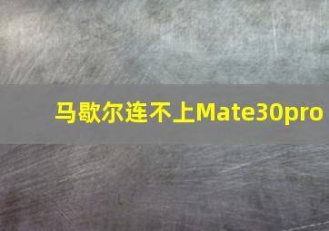 马歇尔连不上Mate30pro