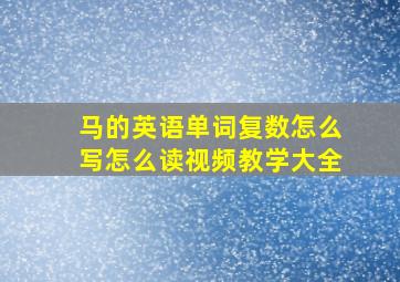 马的英语单词复数怎么写怎么读视频教学大全