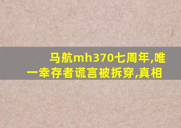 马航mh370七周年,唯一幸存者谎言被拆穿,真相